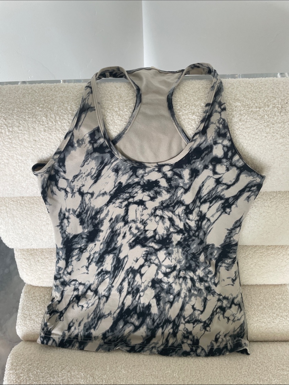 Lululemon cool racerback tank Women's Black Marble Tie-Dye Racerback Tank Top